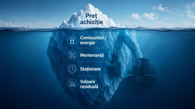Iceberg cu prețul de achiziție deasupra apei și costurile ascunse dedesubt